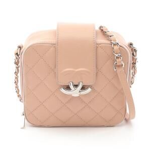 Chanel Matelasse Half Coco Camera Bag Shoulder Calfskin Caviar Pink